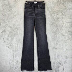 Good American Jeans Womens 0/25 Black High Rise Flare Stretch Denim Bootcut